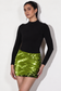 Black &amp; Green Flip Sequin Mini Skirt