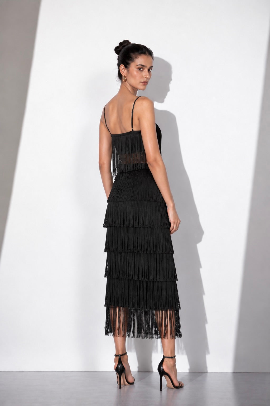 Black Fringe Lycra Co-Ord Set