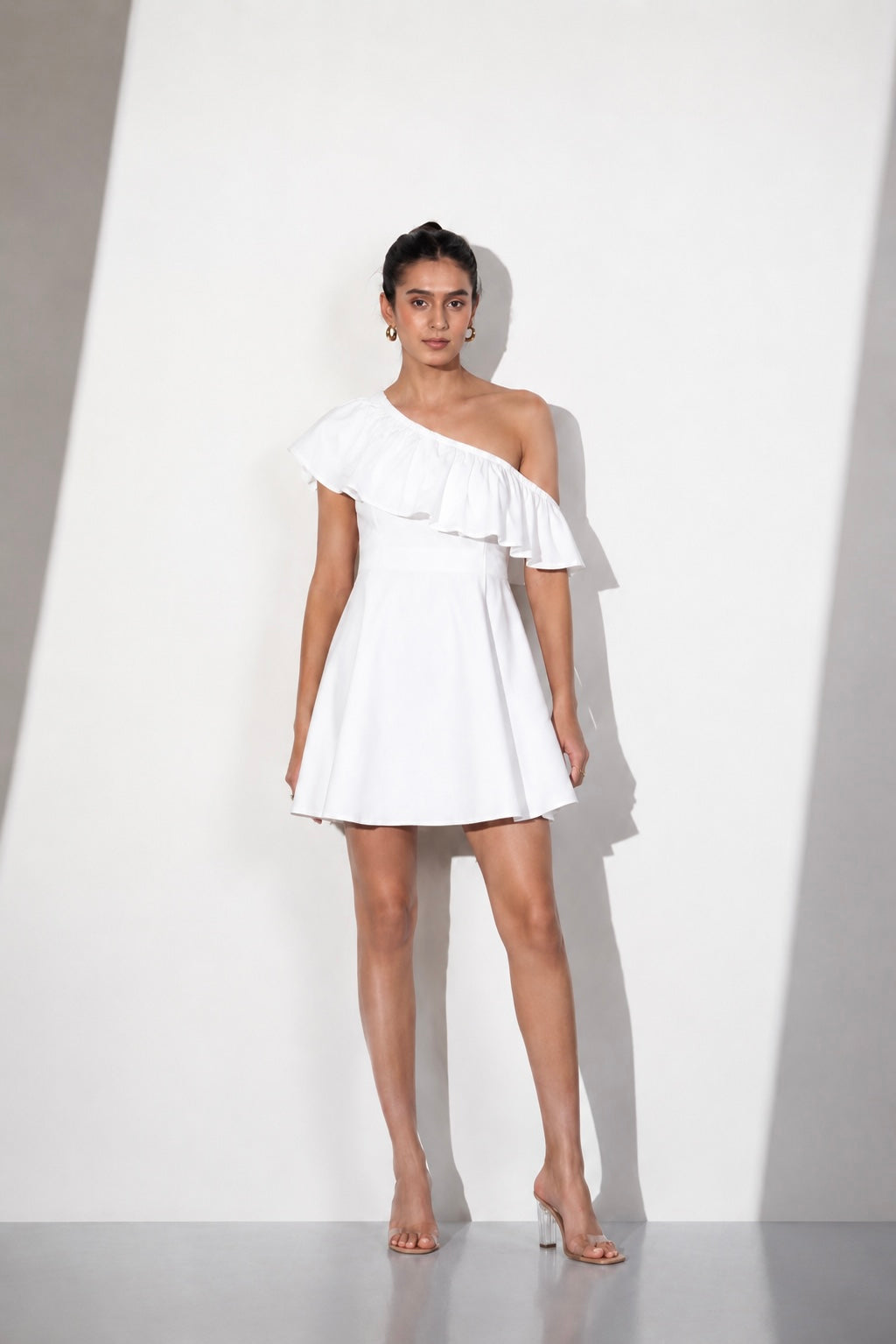 Ivory Breeze One-Shoulder Mini Dress