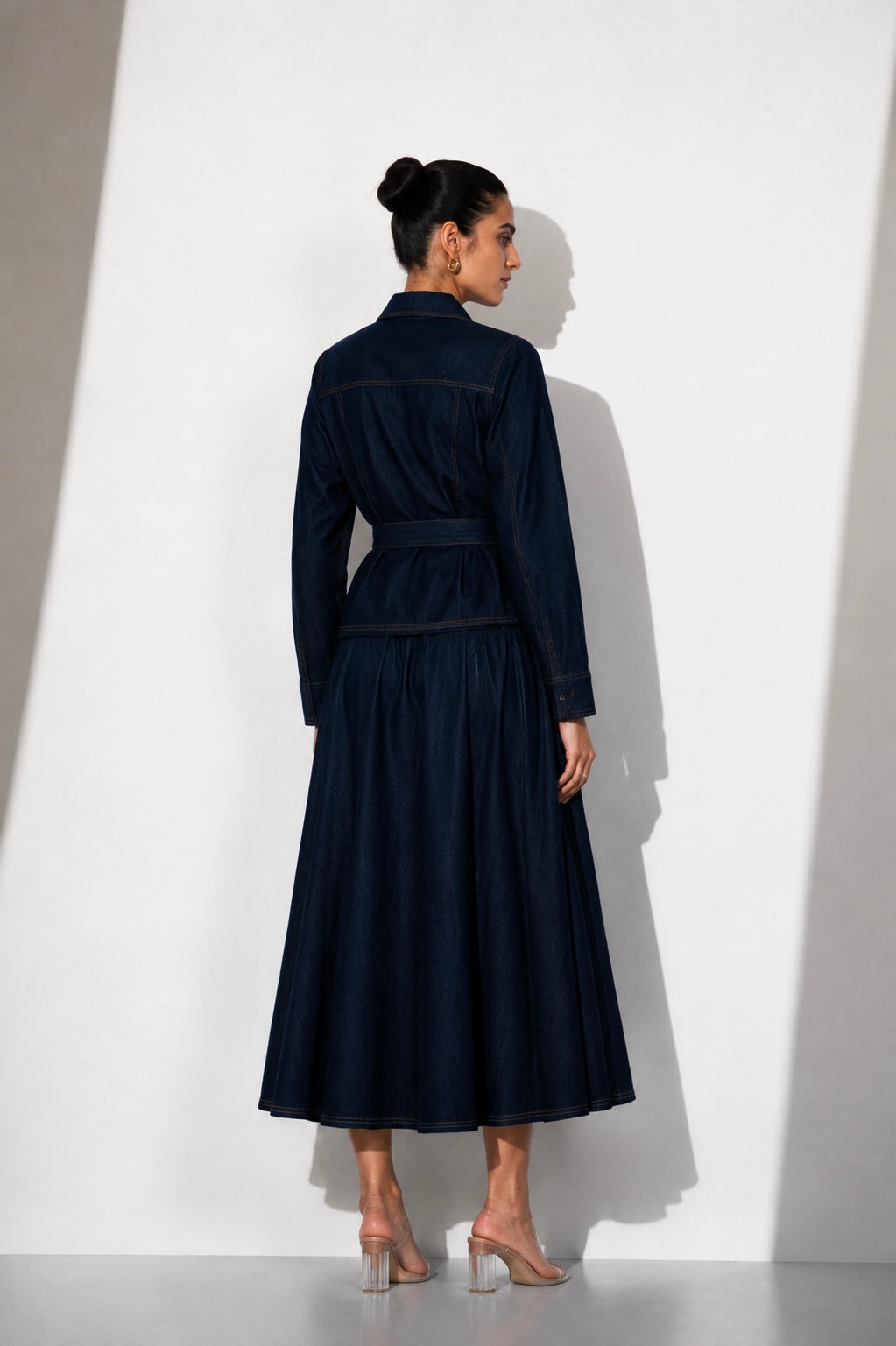 Denim Jacket and Flared Skirt Co-Ord Set