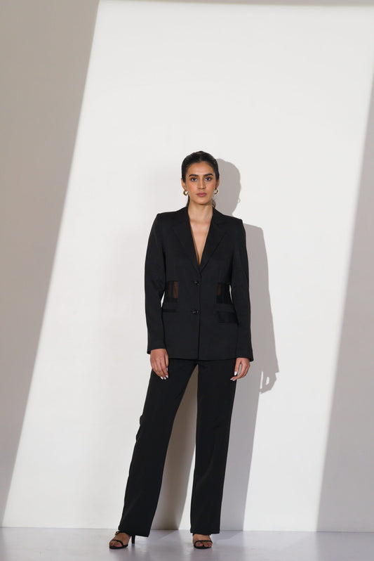 TIMELESS BLACK CUTOUT SUIT
