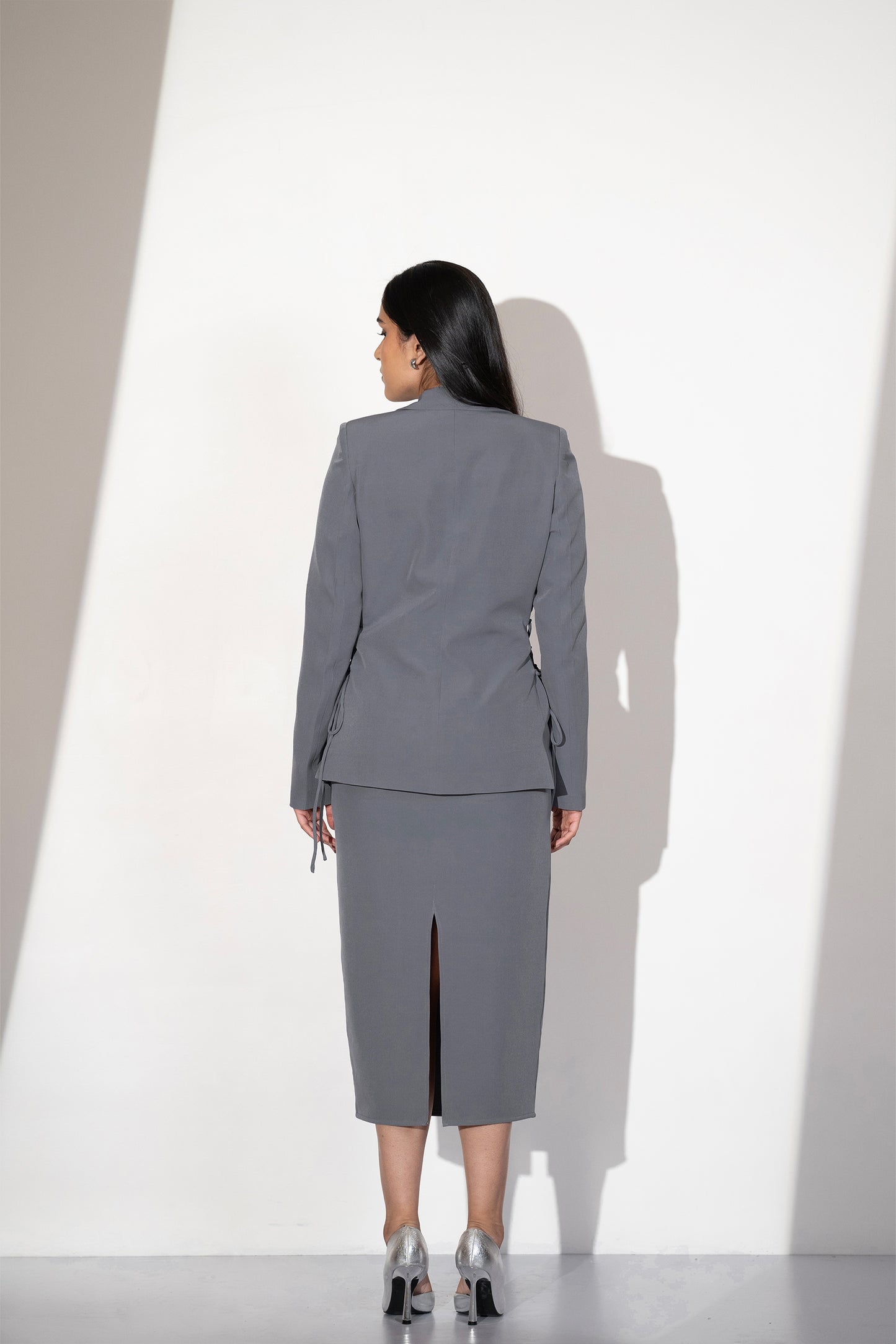 ELEGANT GREY BLAZER SET