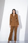 REFINED DOUBLE BREASTED BROWN  PANTSUIT