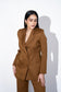 REFINED DOUBLE BREASTED BROWN  PANTSUIT