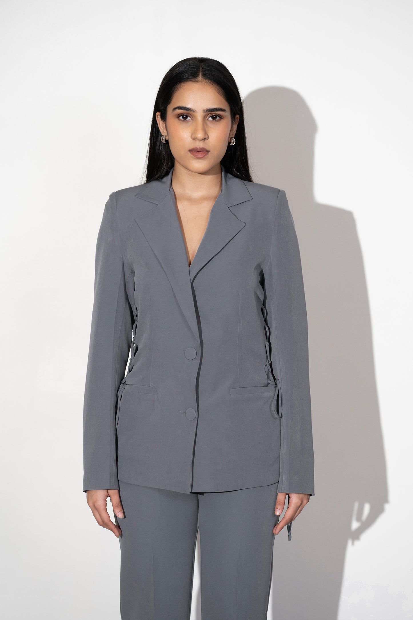 SOPHISTICATED GREY BLAZER SET