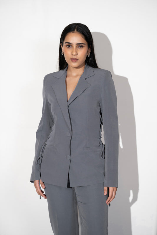 SOPHISTICATED GREY BLAZER SET