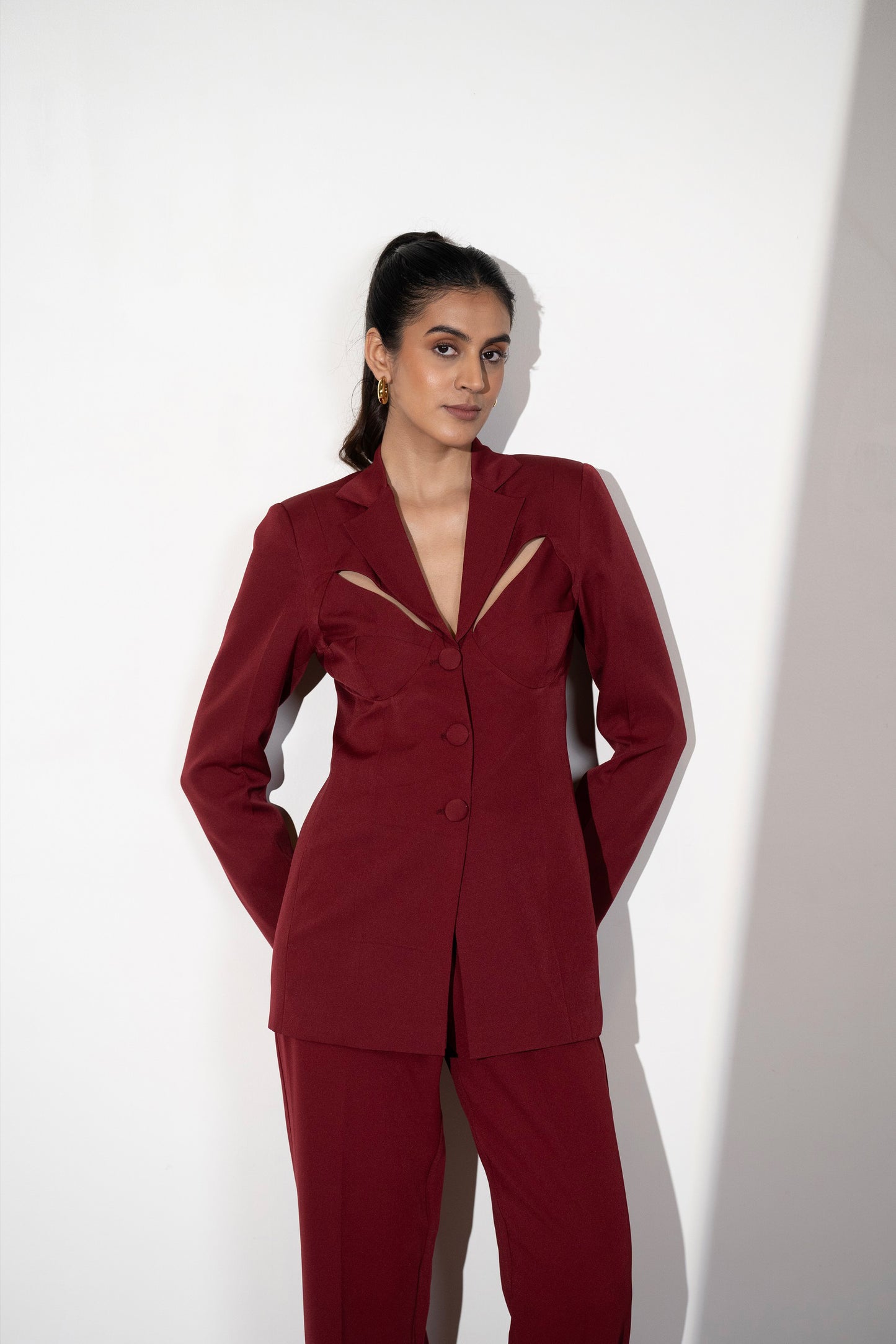 STRUCTURED CUTOUT PANTSUIT