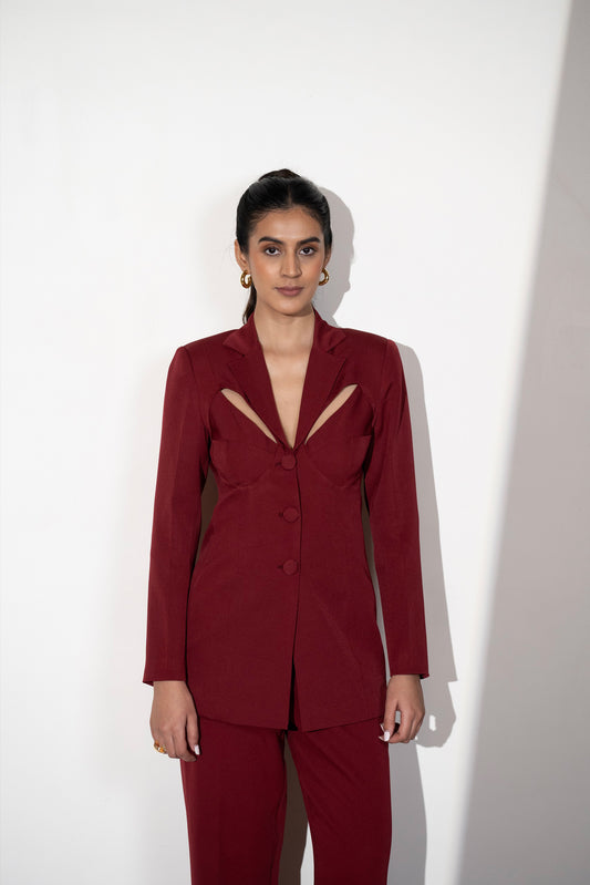 STRUCTURED CUTOUT PANTSUIT