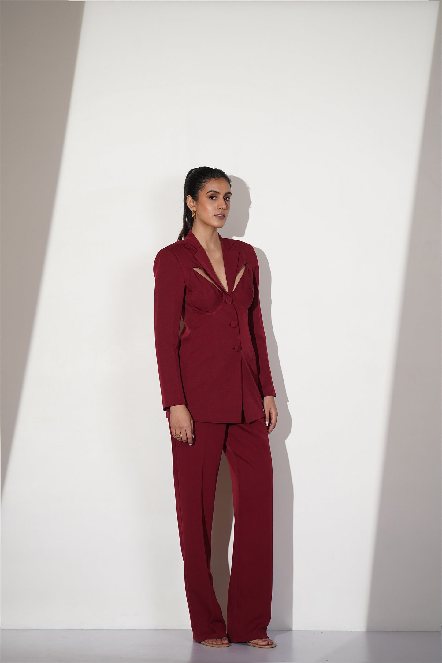 STRUCTURED CUTOUT PANTSUIT