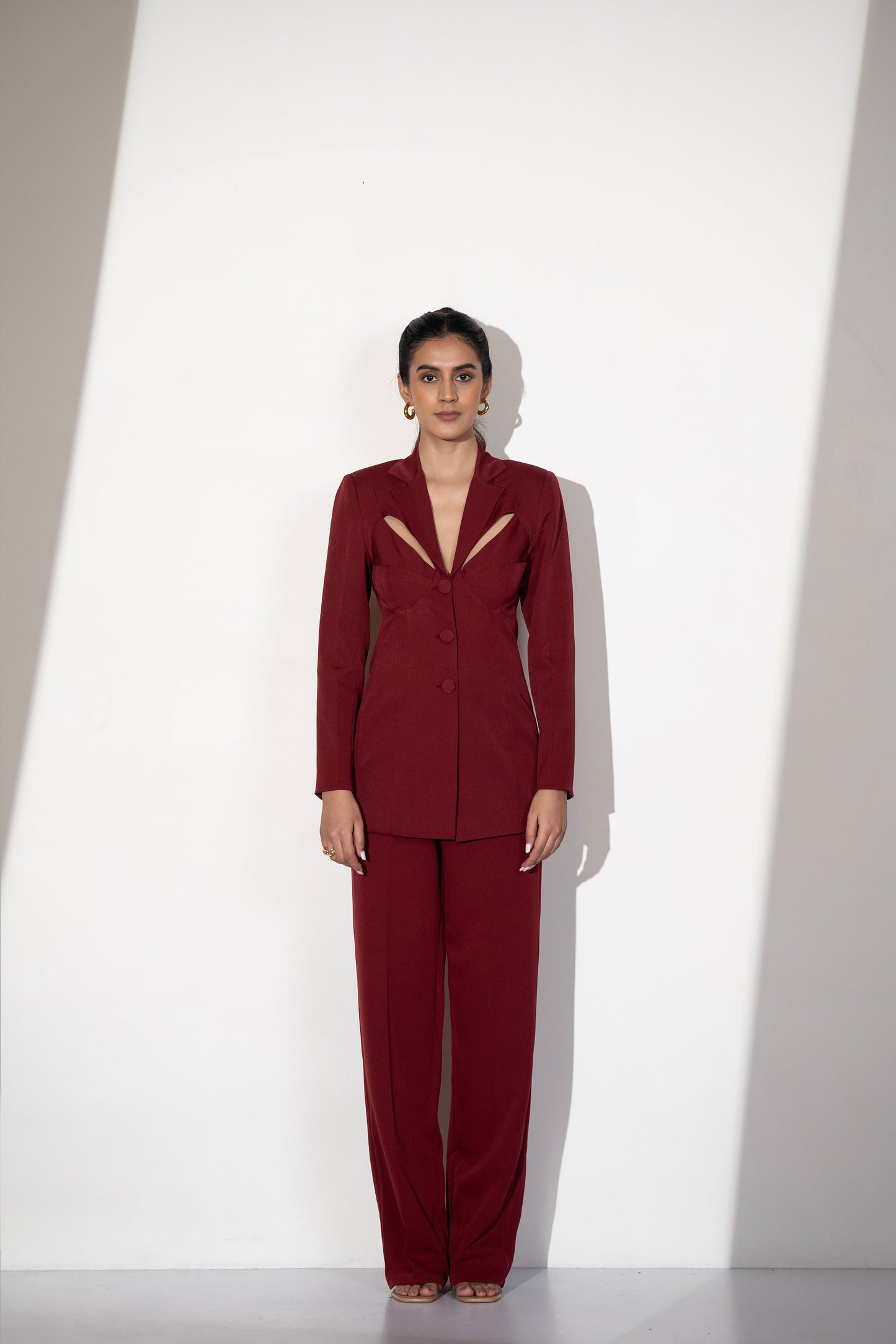 STRUCTURED CUTOUT PANTSUIT