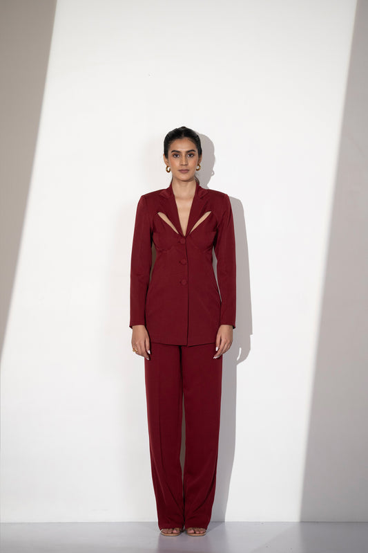 STRUCTURED CUTOUT PANTSUIT