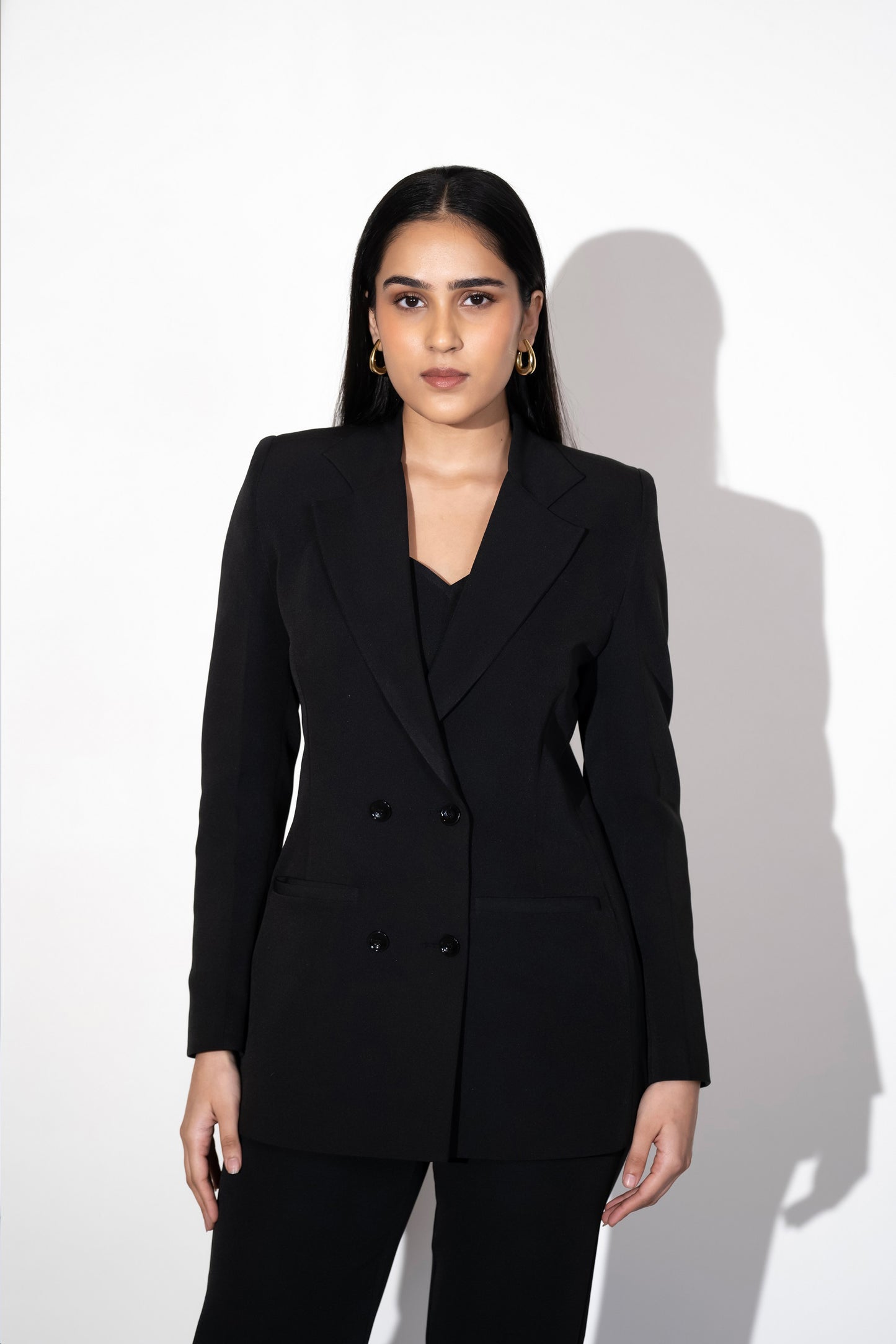 TIMELESS DOUBLE BREASTED BLACK  PANTSUIT