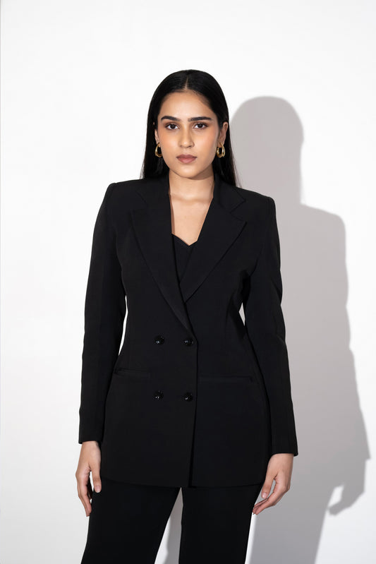 TIMELESS DOUBLE BREASTED BLACK  PANTSUIT