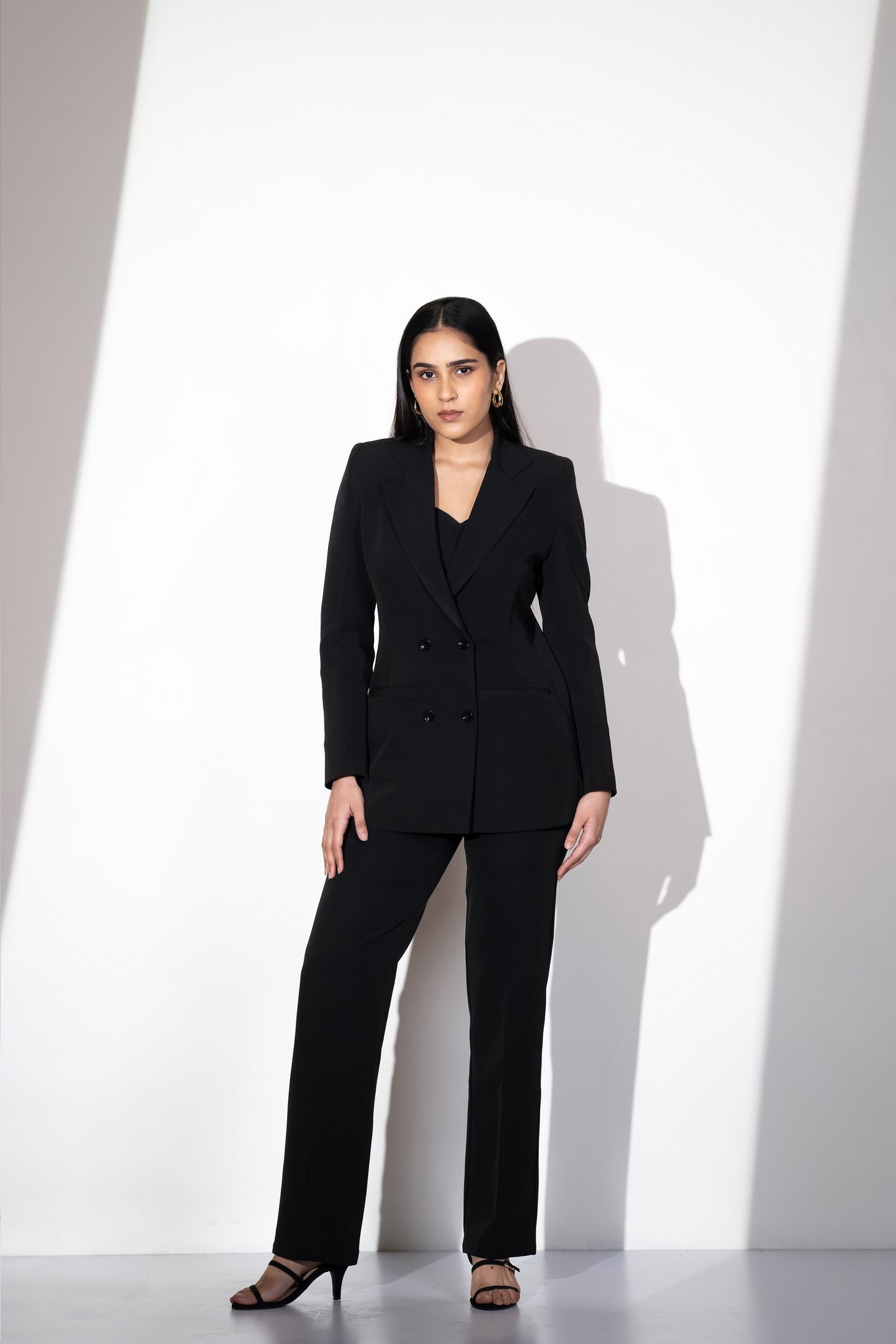 TIMELESS DOUBLE BREASTED BLACK  PANTSUIT