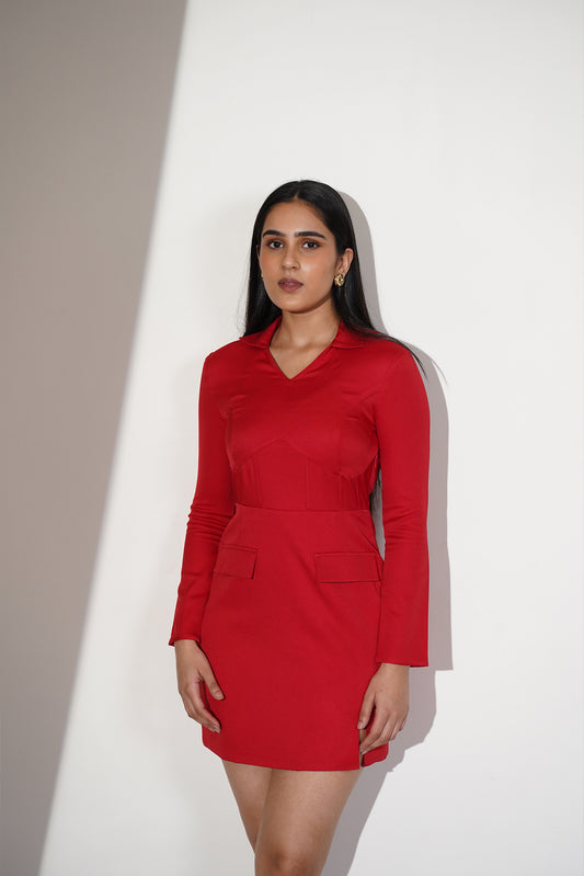 ELGY- Red Corset Dress