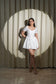 LUSTRE OF LOVE - WHITE DRESS CRISP TEXTURE AND ELEGANT SHEEN