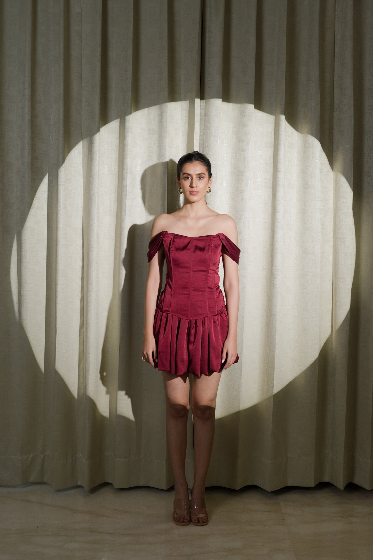 AELIA - STRUCTURED CORSET TOP AND A PLAYFUL BALLOON-STYLE SHORT SKIRT
