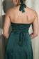 QUEENLY BLISS -  LUXURIOUS DARK GREEN CORSET DRESS
