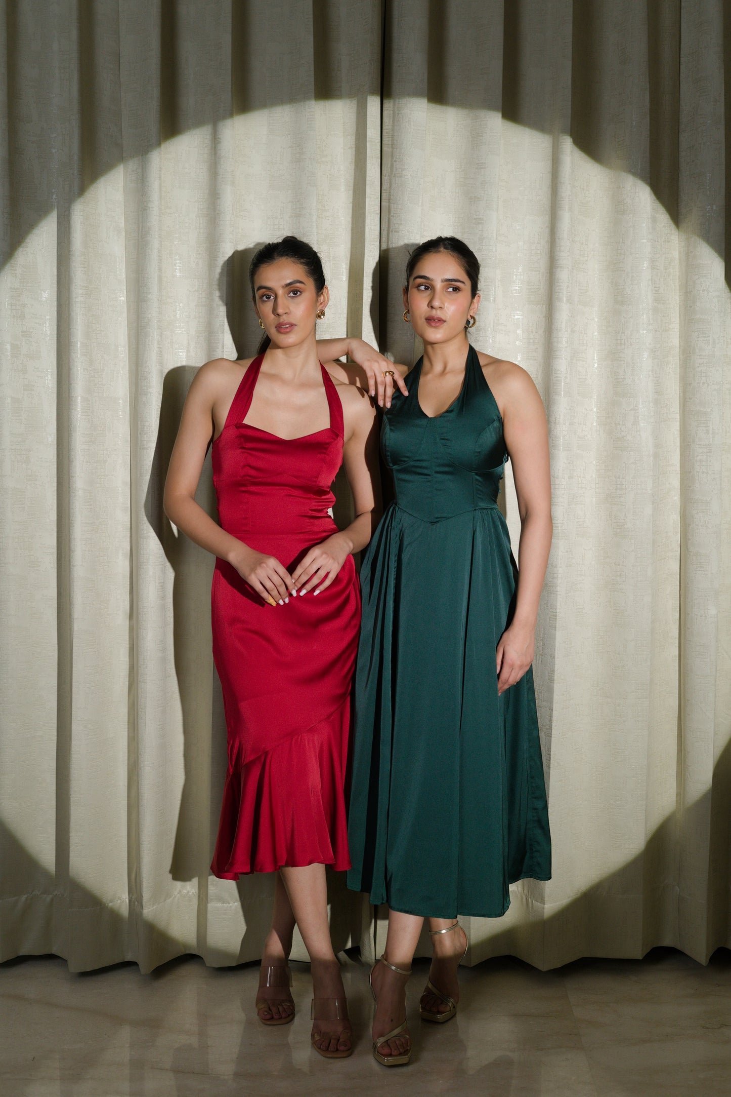 QUEENLY BLISS -  LUXURIOUS DARK GREEN CORSET DRESS