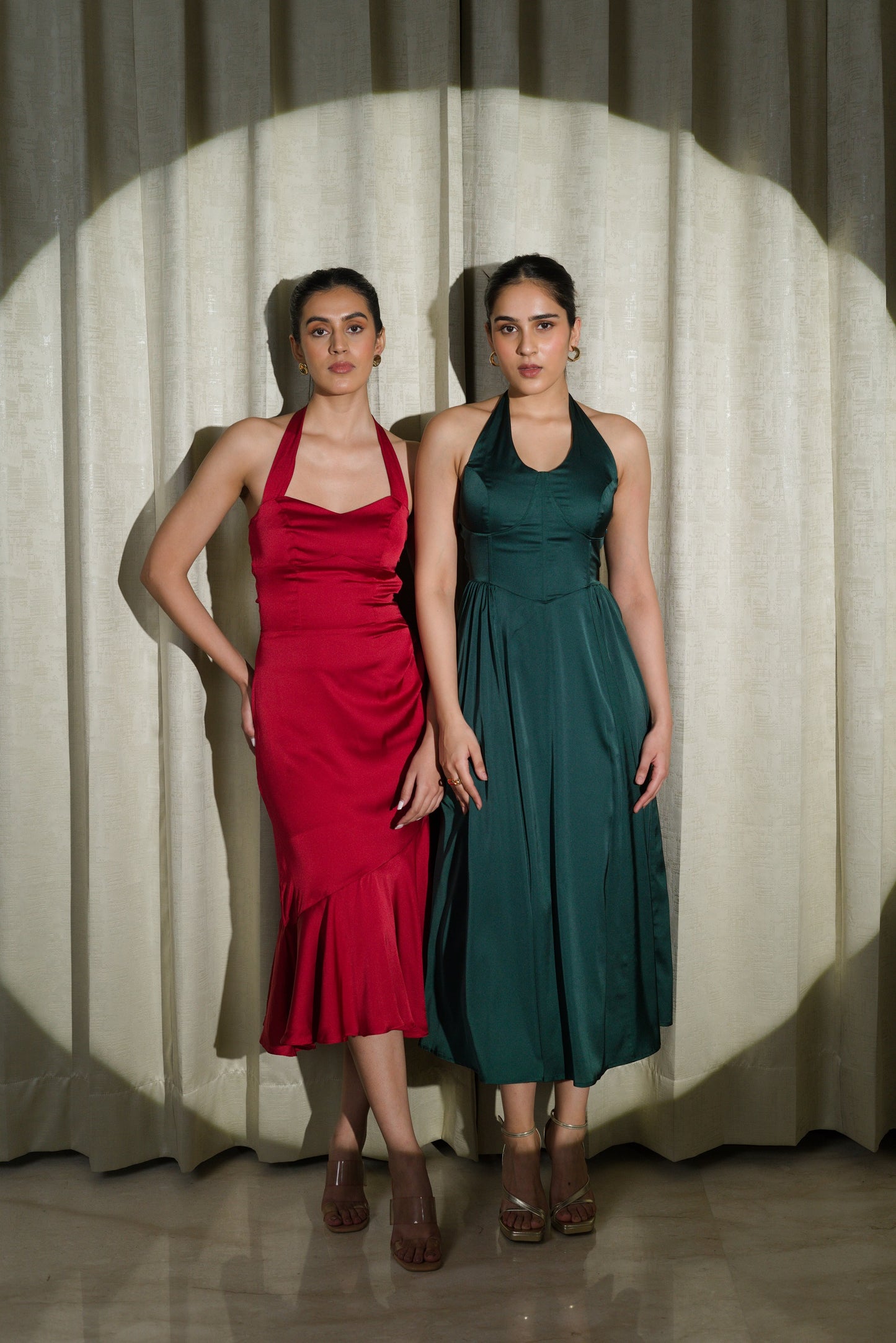 QUEENLY BLISS -  LUXURIOUS DARK GREEN CORSET DRESS