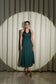 QUEENLY BLISS -  LUXURIOUS DARK GREEN CORSET DRESS