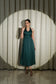 QUEENLY BLISS -  LUXURIOUS DARK GREEN CORSET DRESS