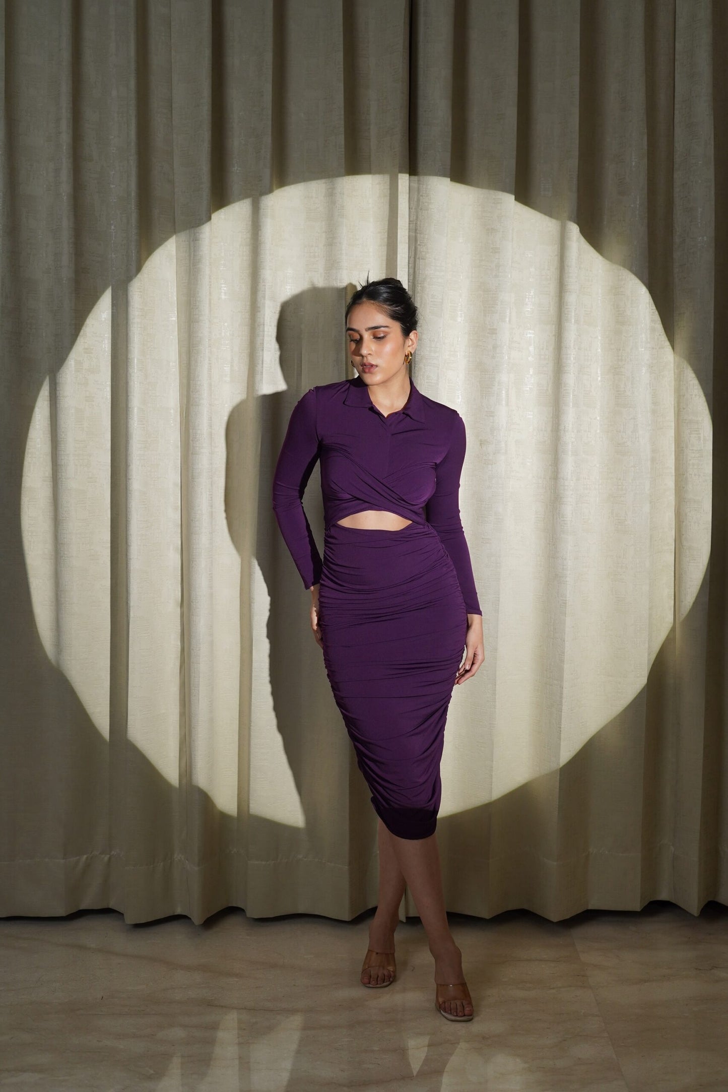 ETERNAL GRACE- STUNNING PURPLE LYCRA DRESS