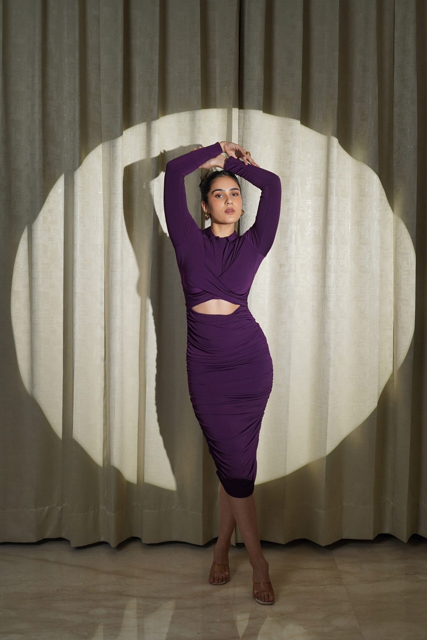ETERNAL GRACE- STUNNING PURPLE LYCRA DRESS
