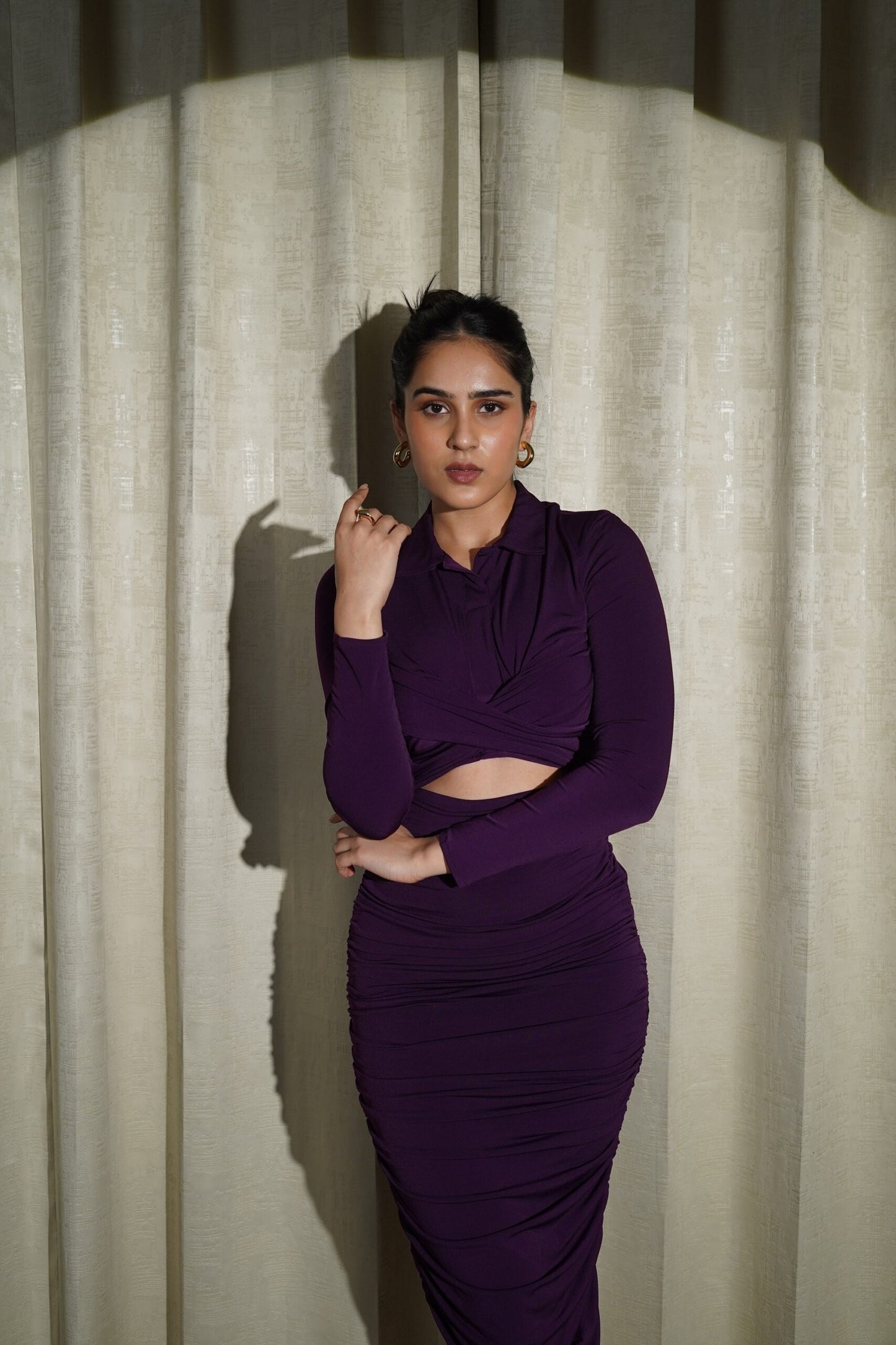 ETERNAL GRACE- STUNNING PURPLE LYCRA DRESS