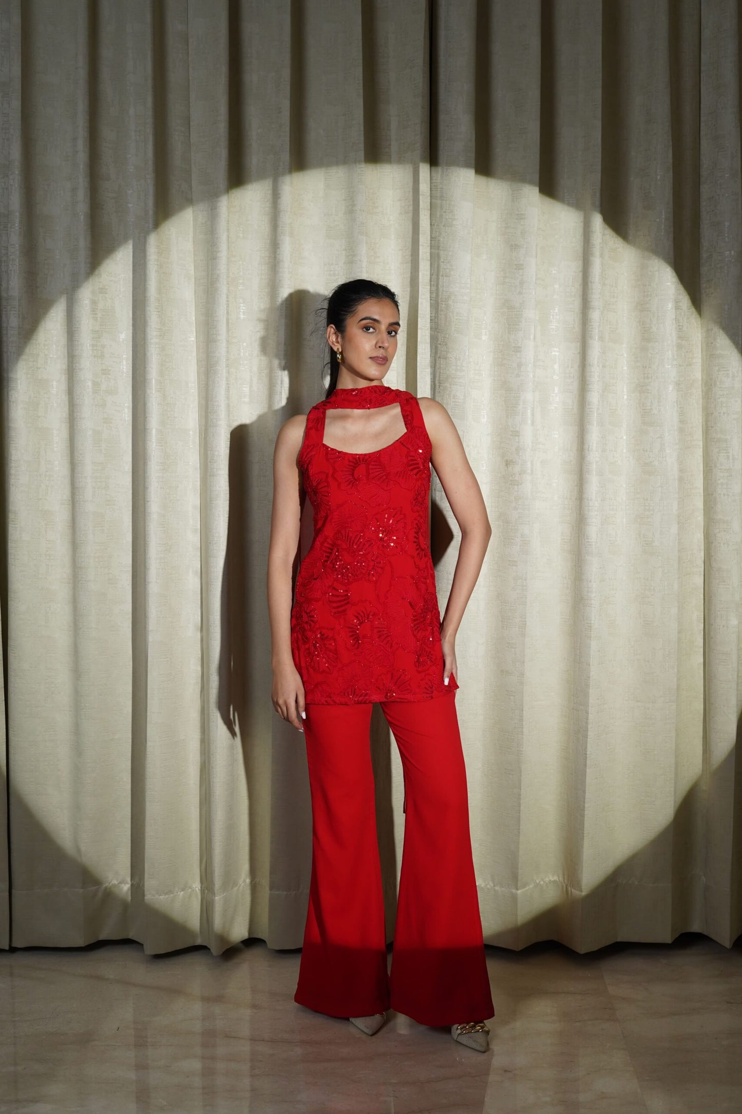 EXQUISITE-  Flower Embroidered Sharara Set