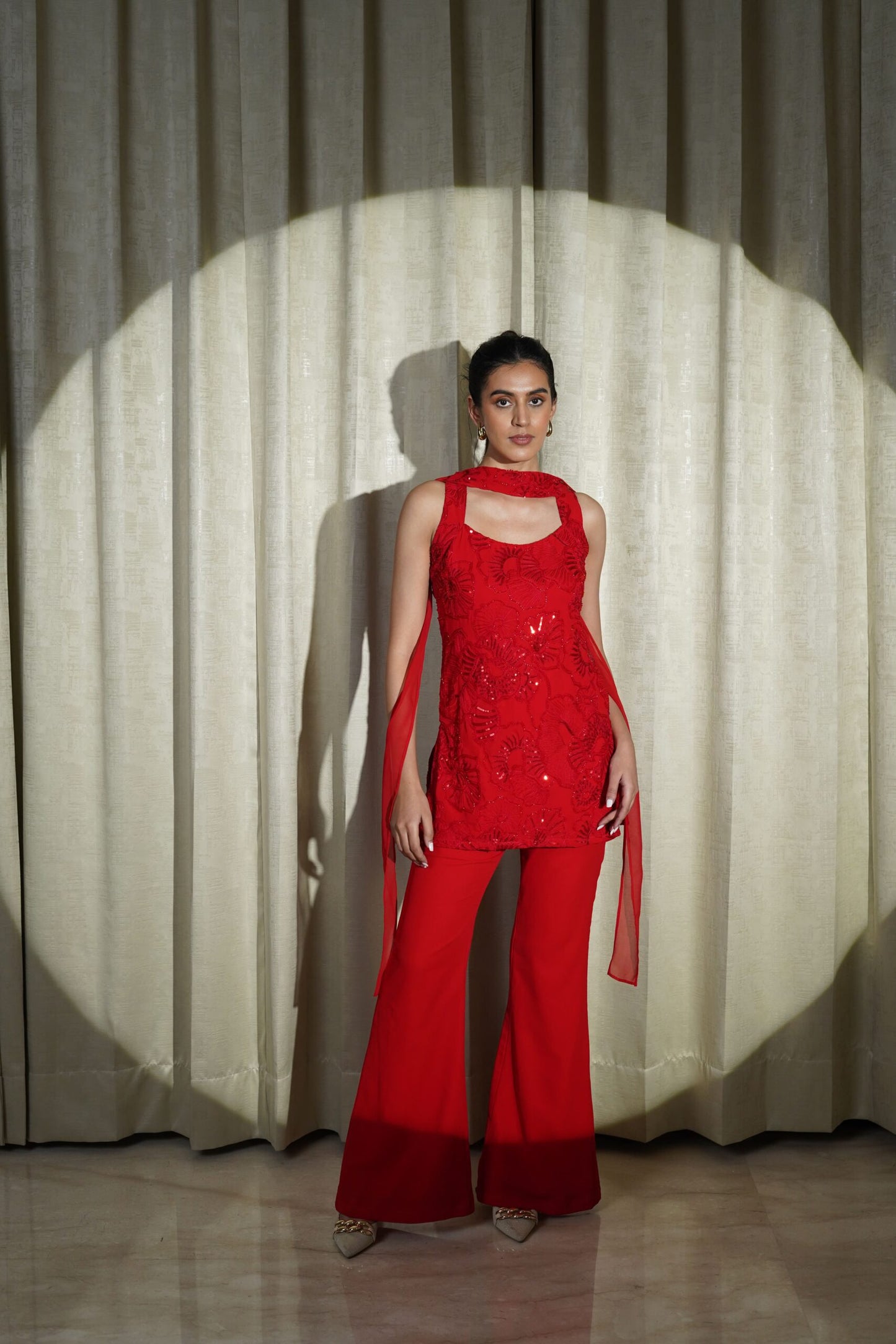 EXQUISITE-  Flower Embroidered Sharara Set