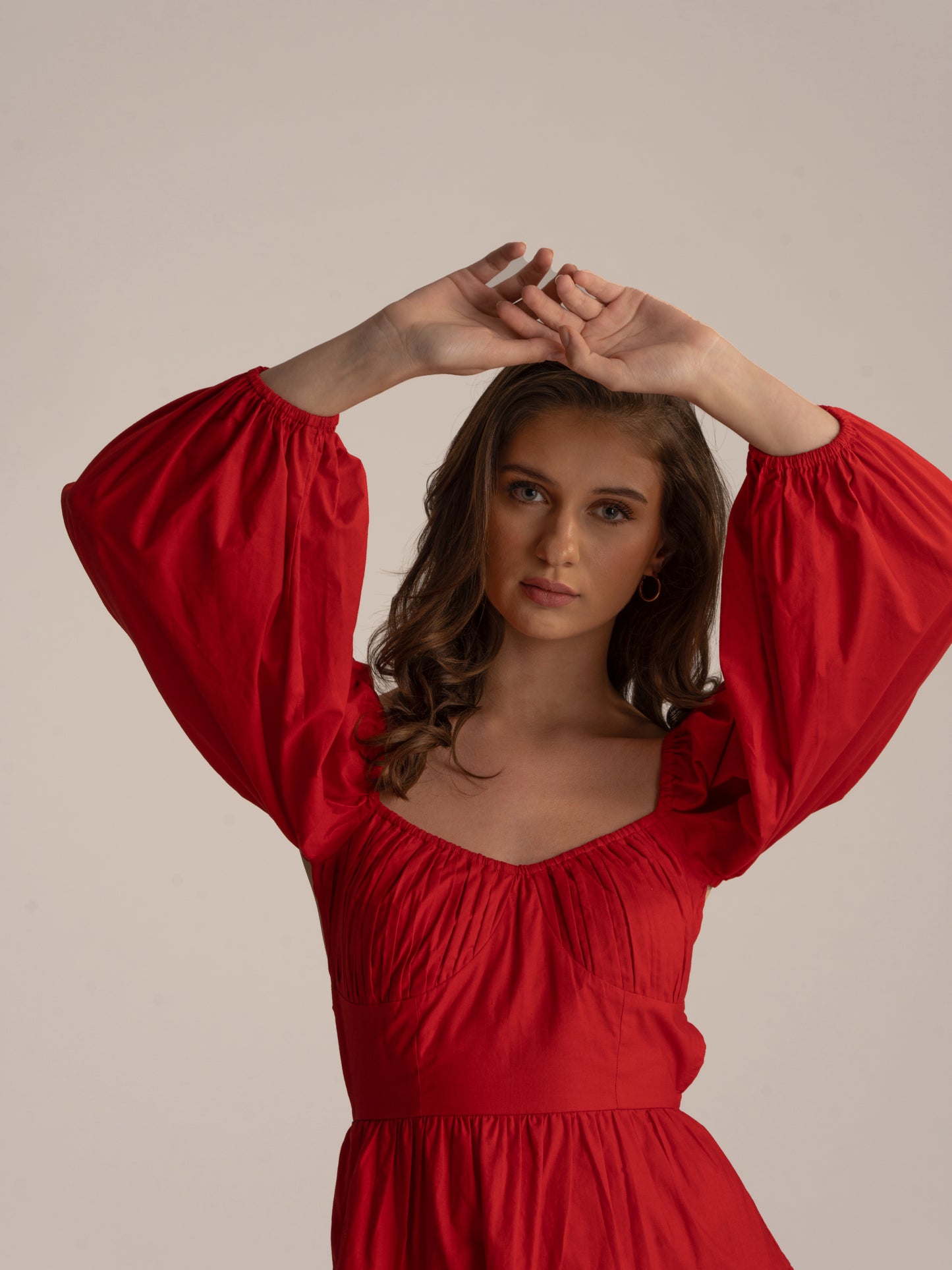 ROSE - 100% cotton Red dress