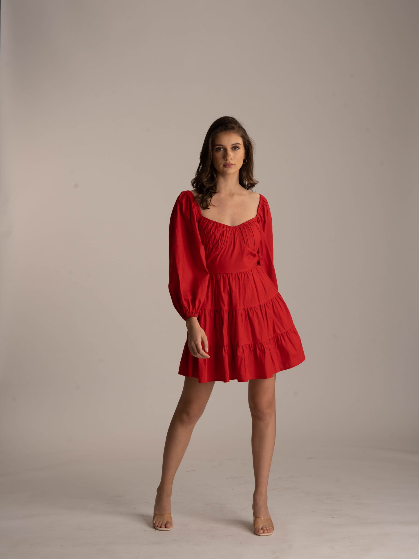 ROSE - 100% cotton Red dress