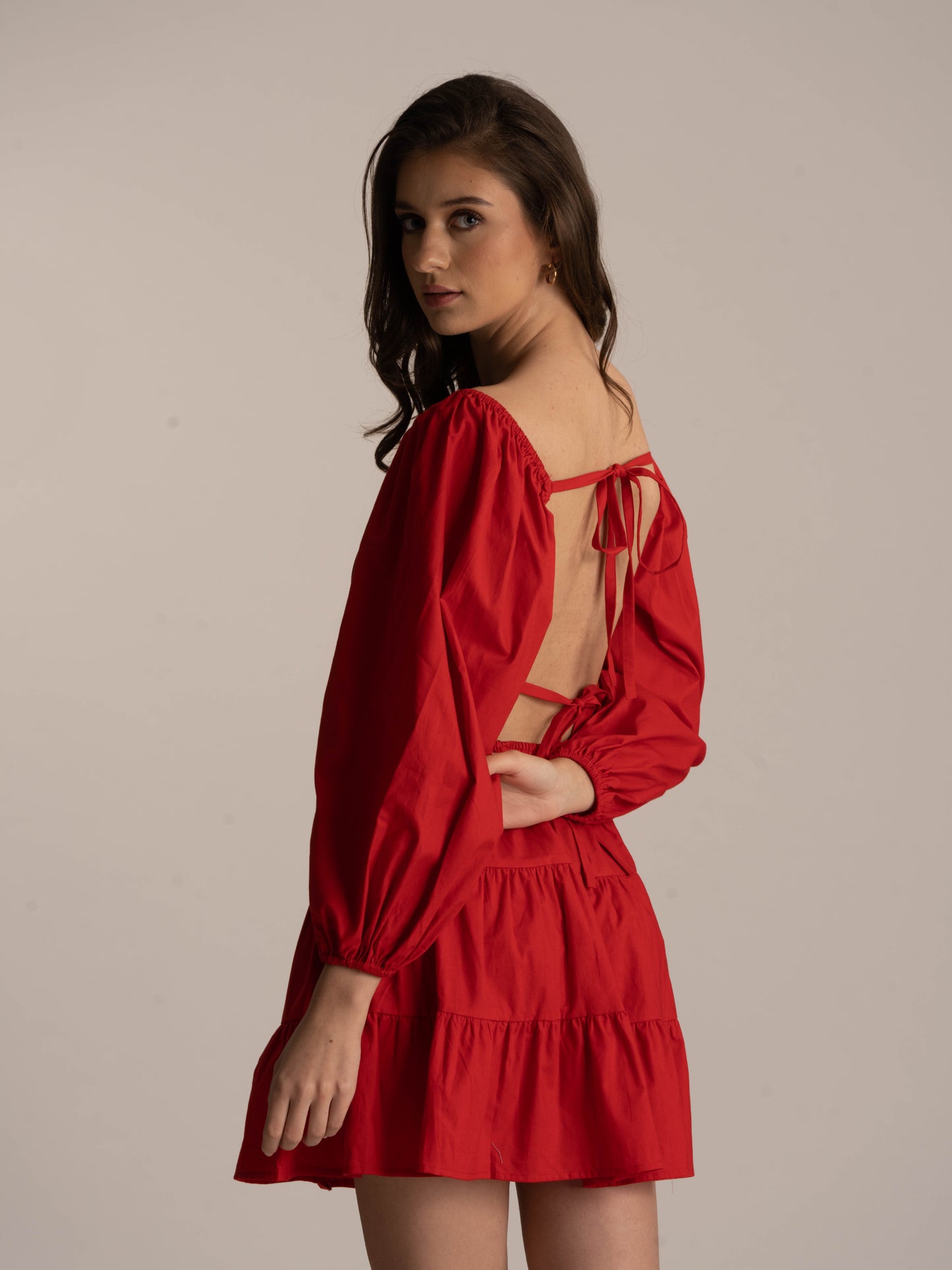 ROSE - 100% cotton Red dress