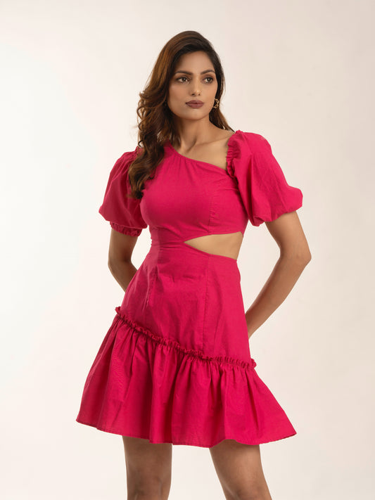 SUMMER READY - 100% cotton cutout dress