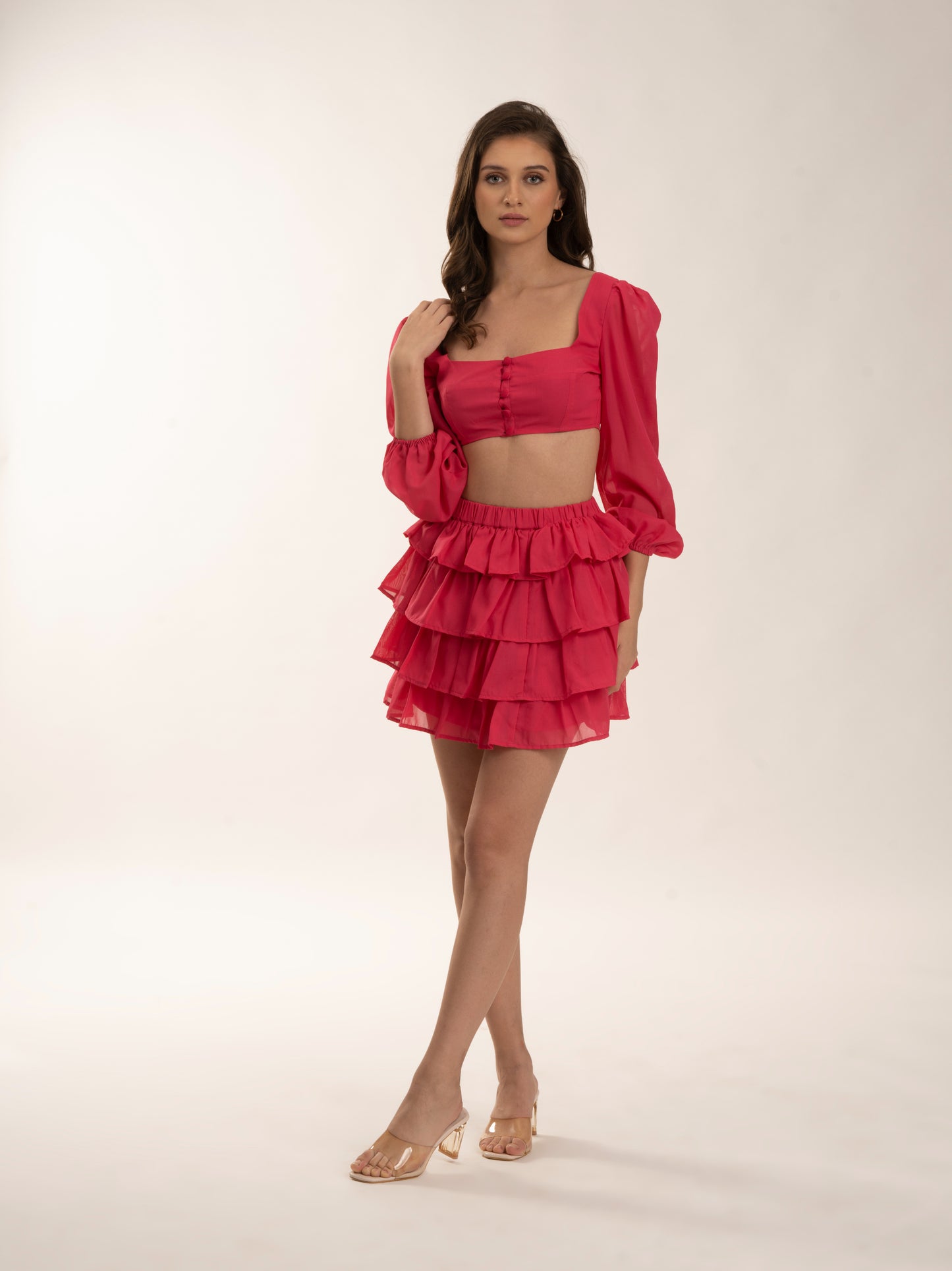 SECRET DESIRE - Crop top with a Ruffle skirt