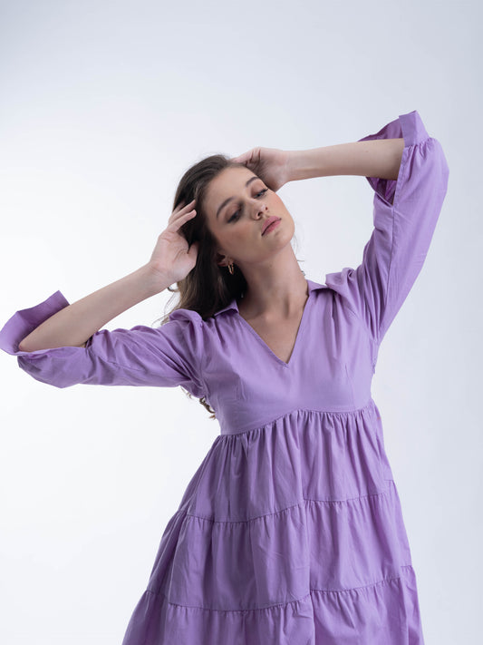 Lavender Love - 100% COTTON short dress