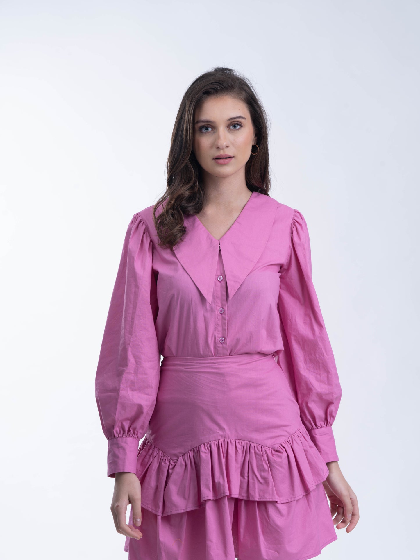 SOFIA - Shirt with frilled skirt coord set