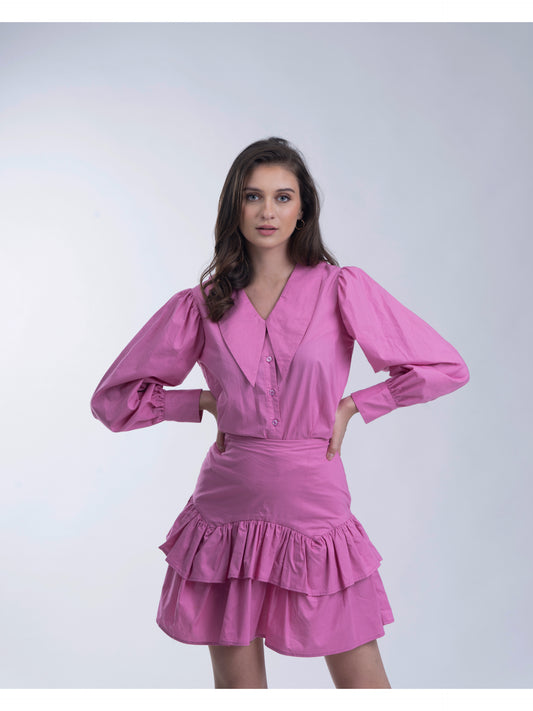 SOFIA - Shirt with frilled skirt coord set
