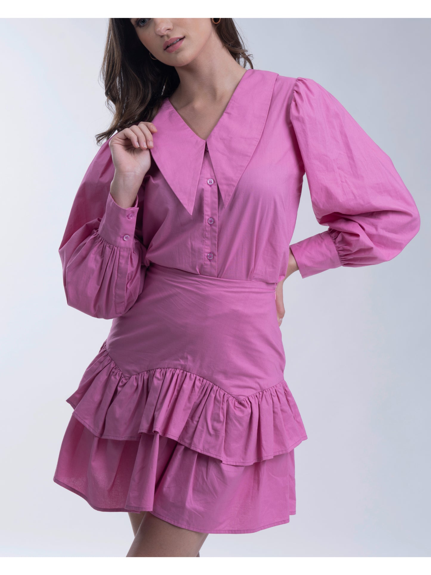 SOFIA - Shirt with frilled skirt coord set