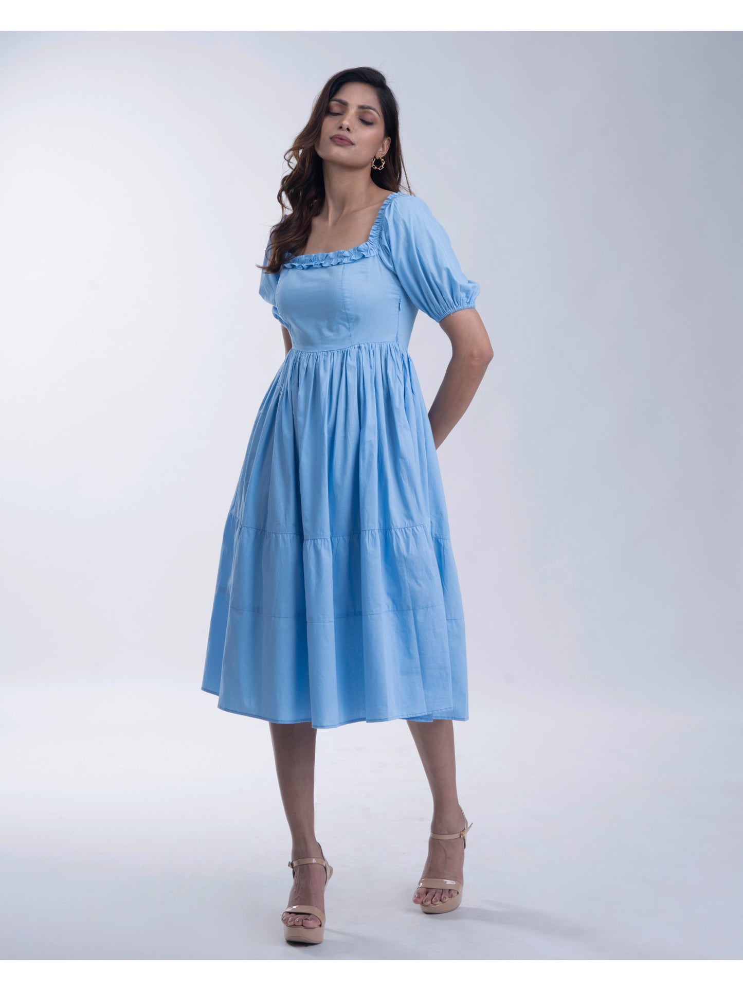 SEA BLUE - 100% cotton dress