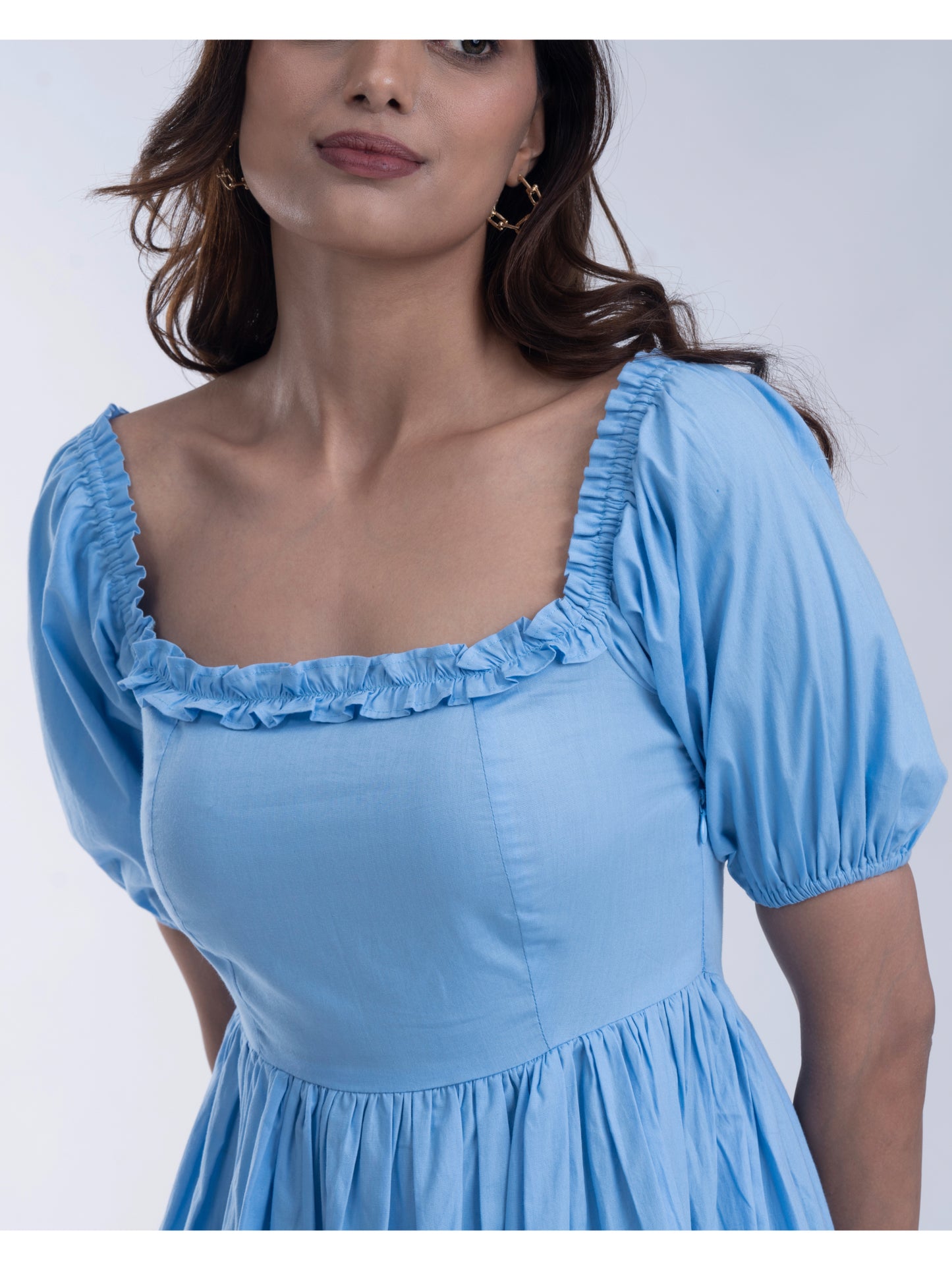 SEA BLUE - 100% cotton dress