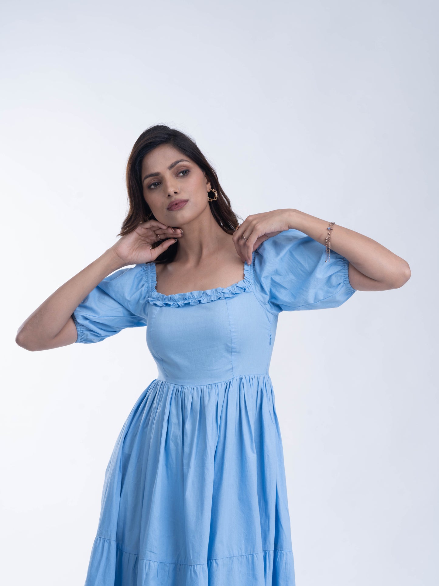 SEA BLUE - 100% cotton dress