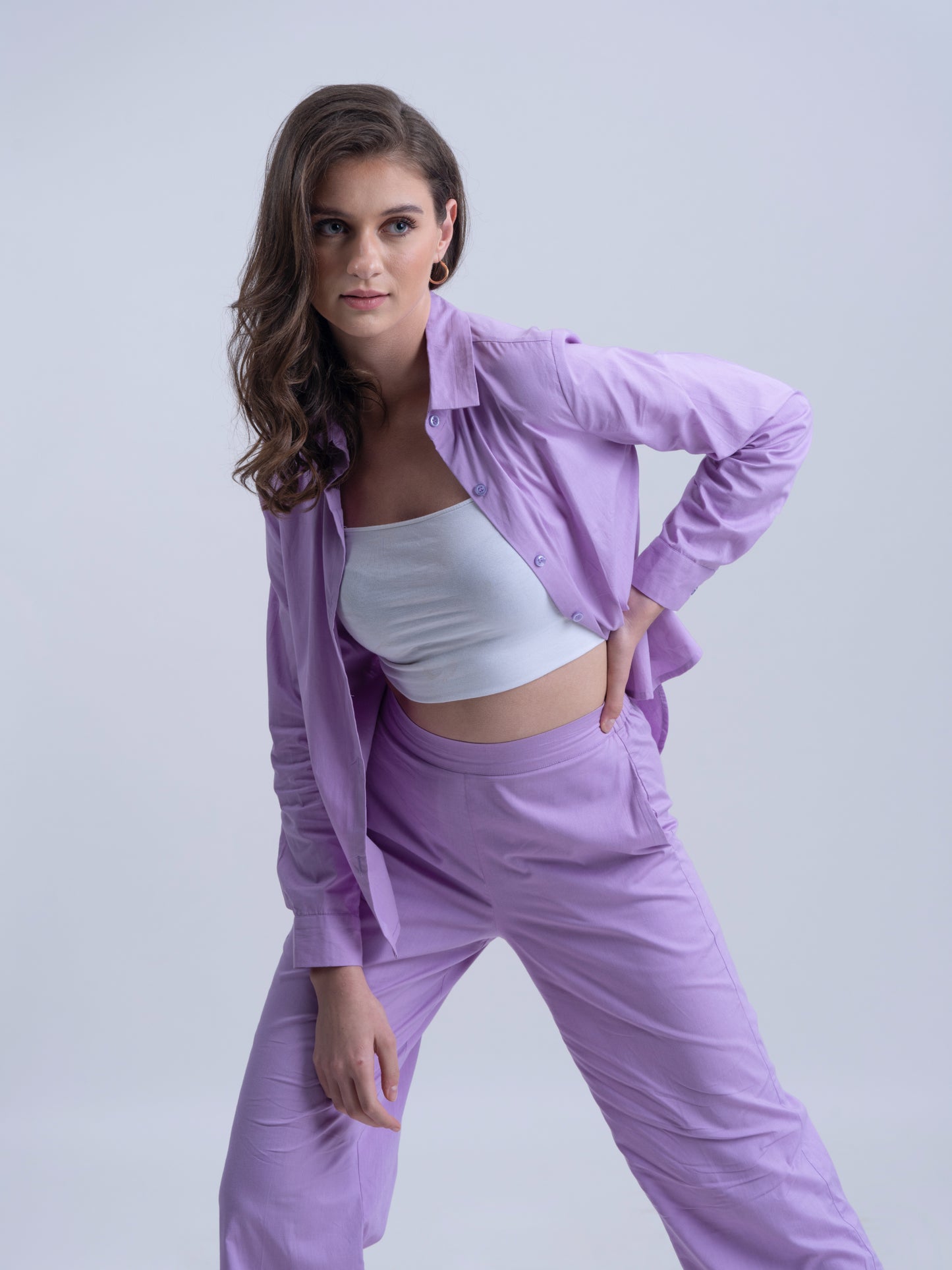 SUNNNY SIDE UP - Lavender Shirt with pants