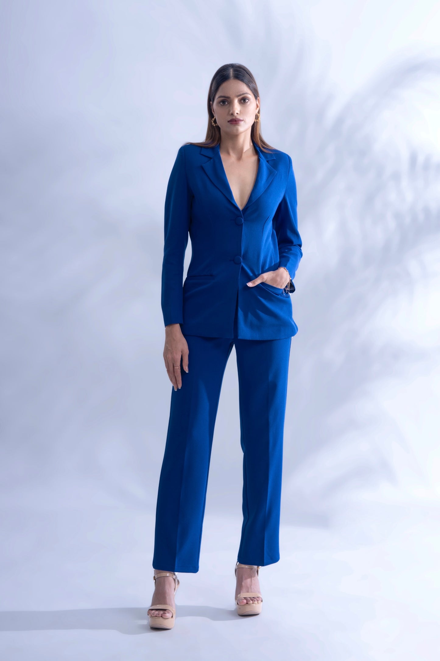 BOSS MAN - Royal blue blazer with straight pants (set)