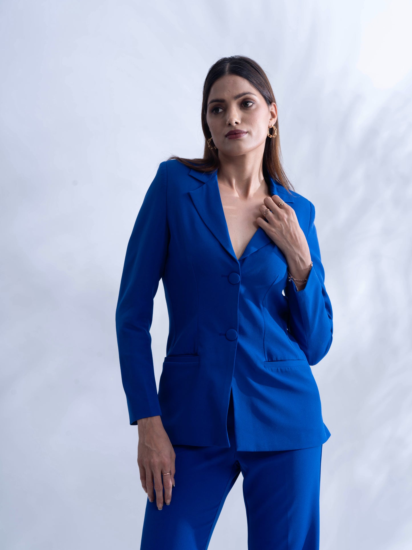 BOSS MAN - Royal blue blazer with straight pants (set)