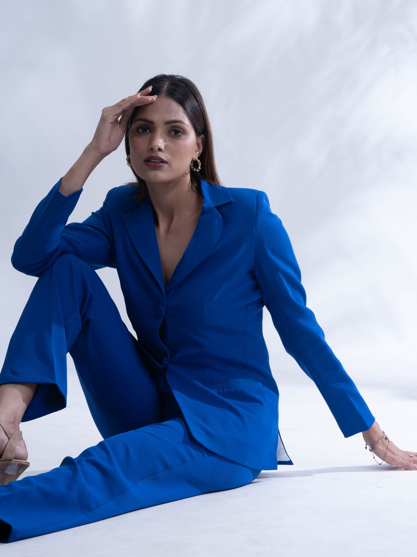 BOSS MAN - Royal blue blazer with straight pants (set)