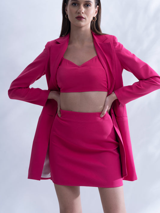 HOT PINK – Blazer coord set (Three piece)