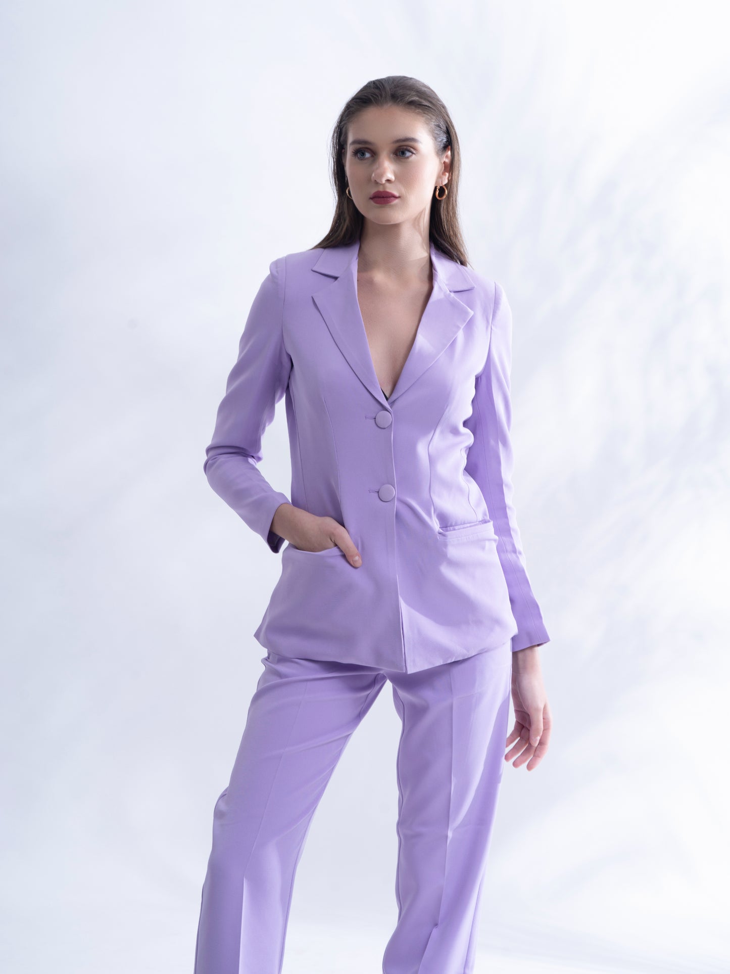 ICONIC - Lavender blazer with straight pants (set)