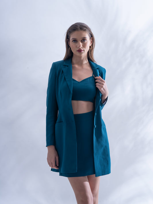 DRESS LIKE A BOSS – Teal Coord set (Set)